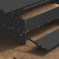 Produktbild för Kyckling Trampmatare Svart 75 x 53 x 20,5 cm Kallvalsat Stål