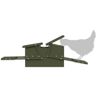 Produktbild för Kyckling Trampmatare Olivgrön 75 x 53 x 20,5 cm Kallvalsat Stål