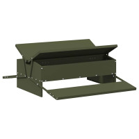 Produktbild för Kyckling Trampmatare Olivgrön 75 x 53 x 20,5 cm Kallvalsat Stål
