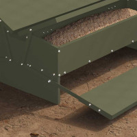Produktbild för Kyckling Trampmatare Olivgrön 75 x 53 x 20,5 cm Kallvalsat Stål