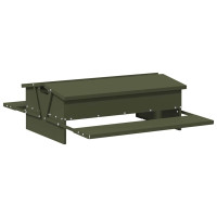 Produktbild för Kyckling Trampmatare Olivgrön 75 x 53 x 20,5 cm Kallvalsat Stål