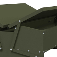 Produktbild för Kyckling Trampmatare Olivgrön 75 x 53 x 20,5 cm Kallvalsat Stål