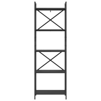 Produktbild för Hyllsystem Svart Ek 56 x 34 x 171 cm Konstruerat trä