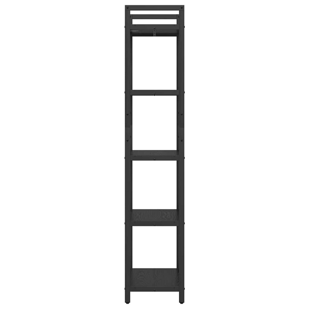 Produktbild för Hyllsystem Svart Ek 56 x 34 x 171 cm Konstruerat trä