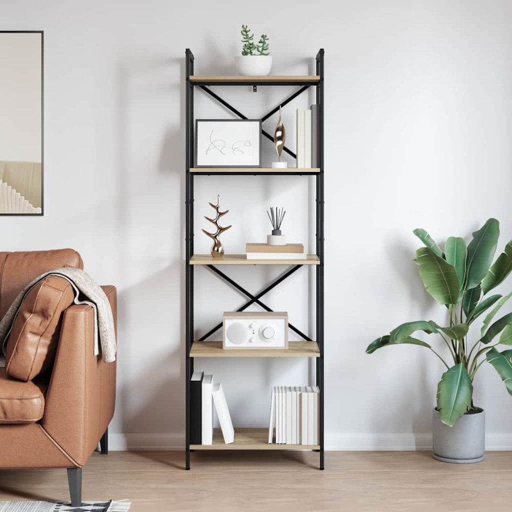 Produktbild för Hyllsystem Sonoma-ek 56 x 34 x 171 cm Konstruerat trä