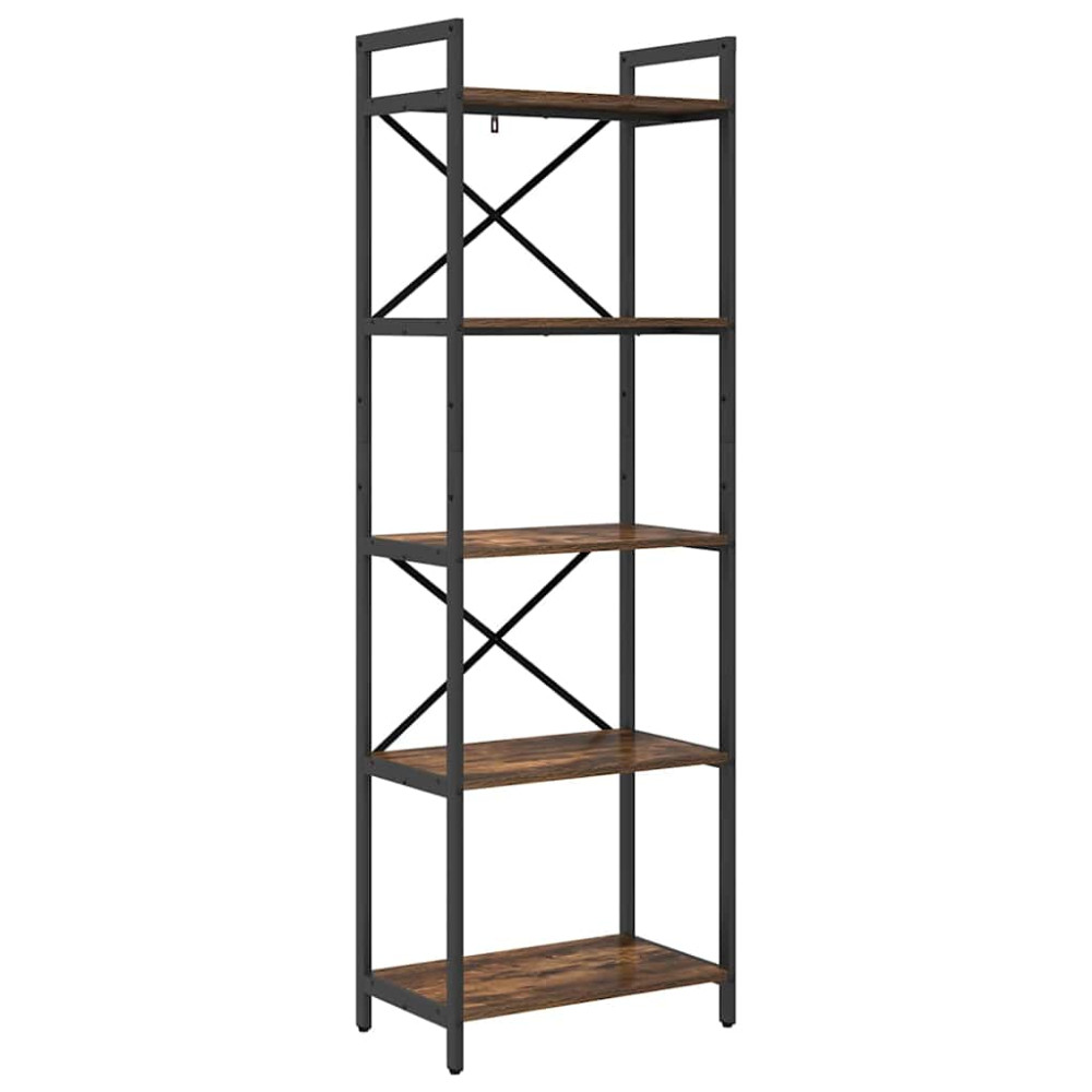 Produktbild för Hyllsystem Rökt ek 56 x 34 x 171 cm Konstruerat trä