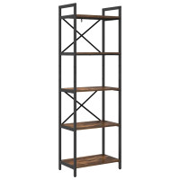Produktbild för Hyllsystem Rökt ek 56 x 34 x 171 cm Konstruerat trä