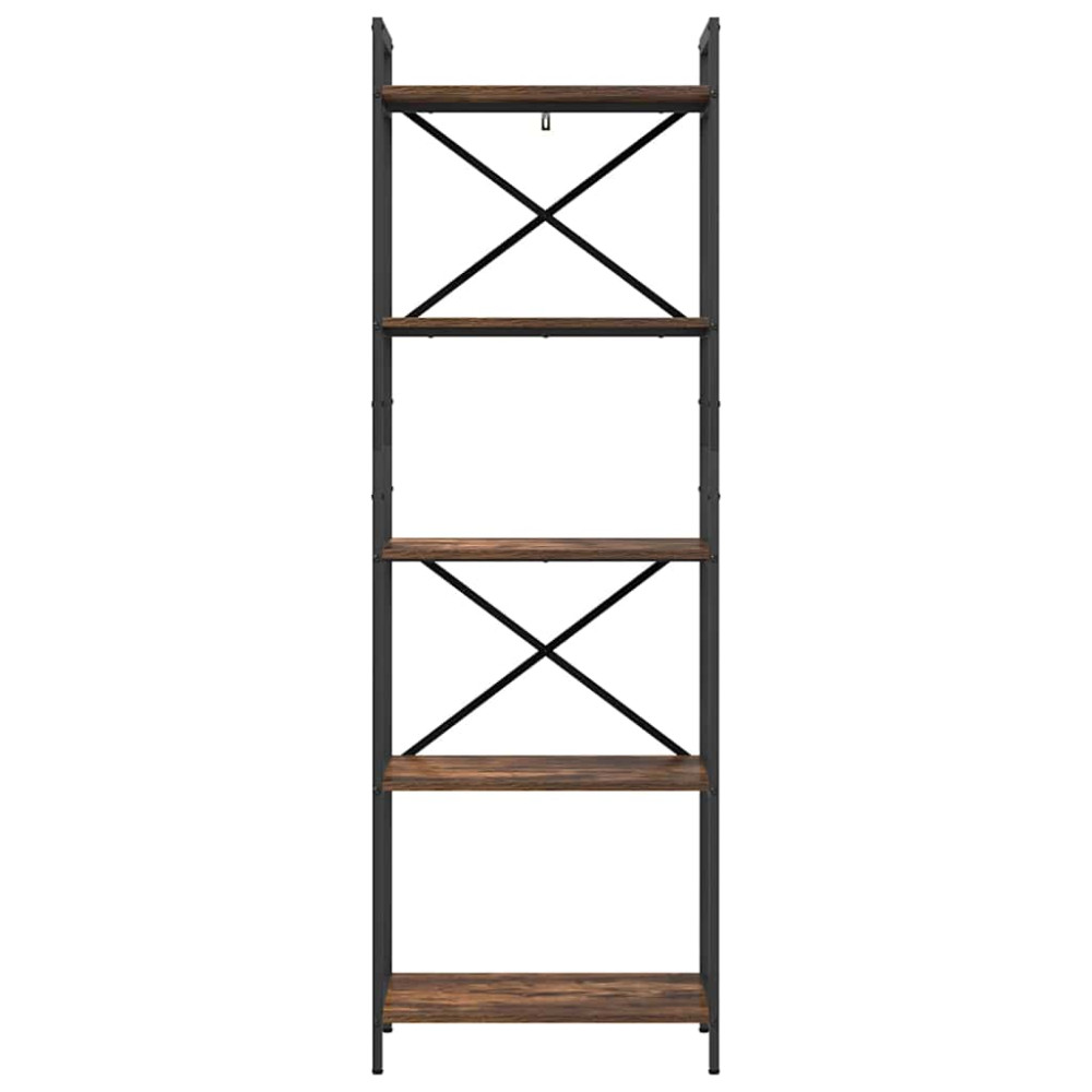 Produktbild för Hyllsystem Rökt ek 56 x 34 x 171 cm Konstruerat trä