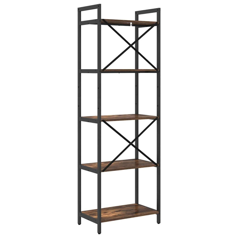 Produktbild för Hyllsystem Rökt ek 56 x 34 x 171 cm Konstruerat trä