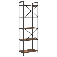 Produktbild för Hyllsystem Rökt ek 56 x 34 x 171 cm Konstruerat trä