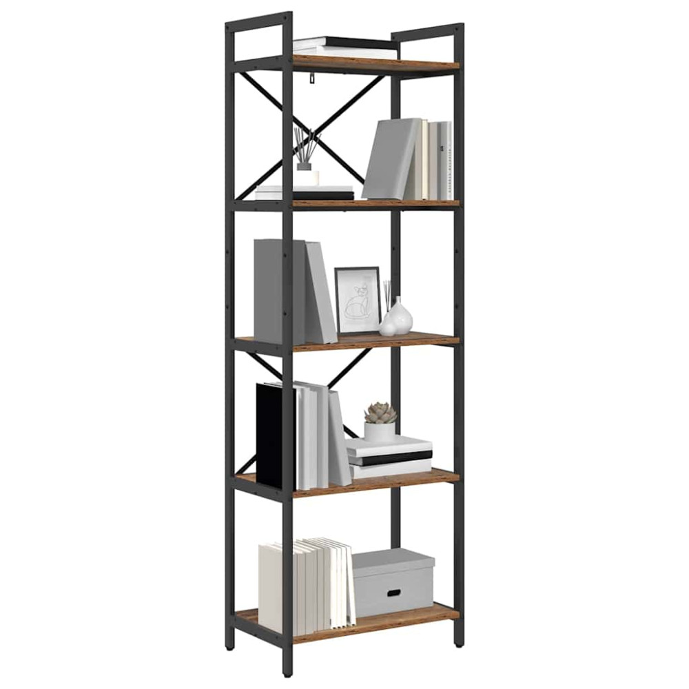 Produktbild för Hyllsystem Gammalt trä 56 x 34 x 171 cm Konstruerat trä