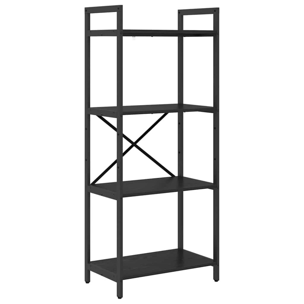 Produktbild för Hyllsystem Svart Ek 56 x 34 x 133,5 cm Konstruerat trä