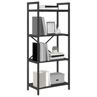 Produktbild för Hyllsystem Svart Ek 56 x 34 x 133,5 cm Konstruerat trä