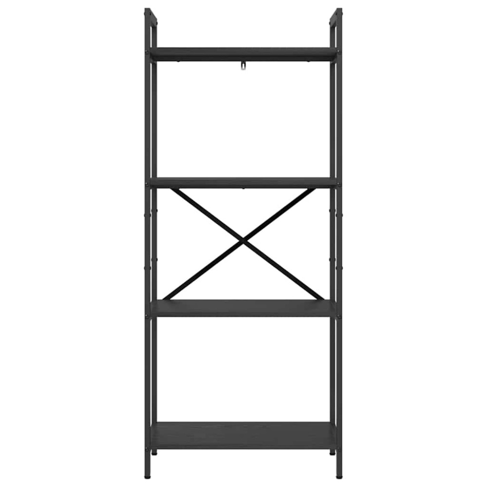 Produktbild för Hyllsystem Svart Ek 56 x 34 x 133,5 cm Konstruerat trä