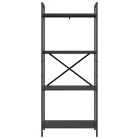 Produktbild för Hyllsystem Svart Ek 56 x 34 x 133,5 cm Konstruerat trä