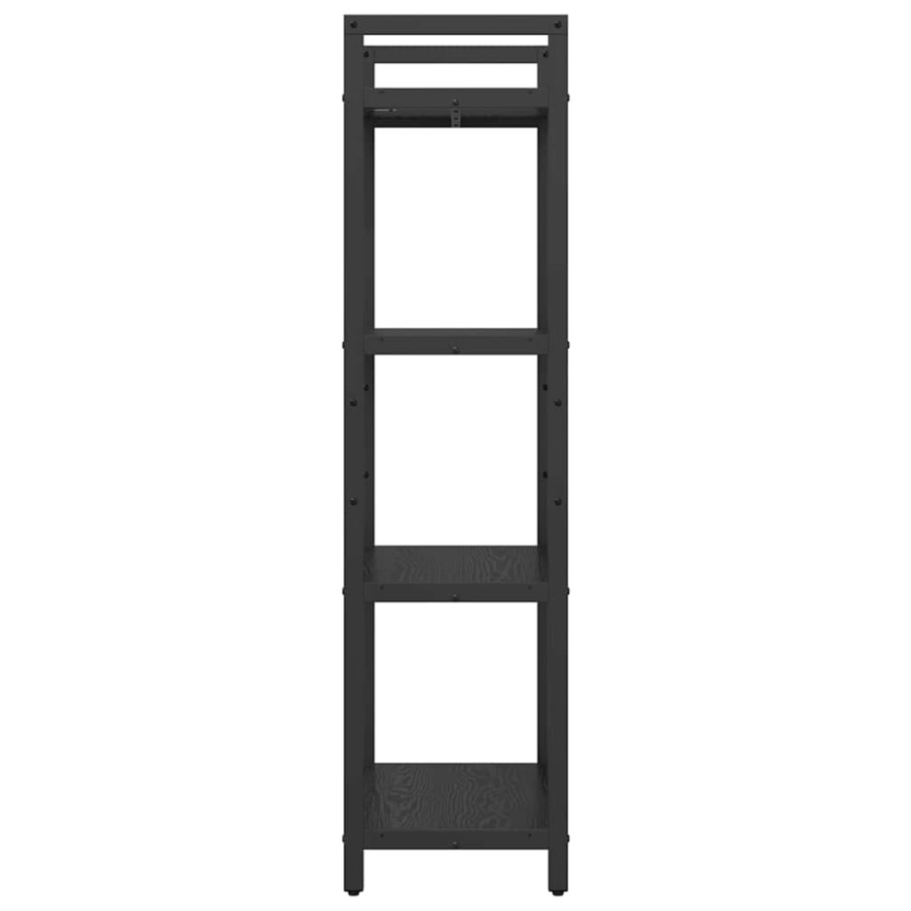 Produktbild för Hyllsystem Svart Ek 56 x 34 x 133,5 cm Konstruerat trä