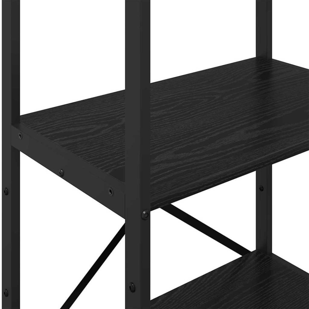 Produktbild för Hyllsystem Svart Ek 56 x 34 x 133,5 cm Konstruerat trä