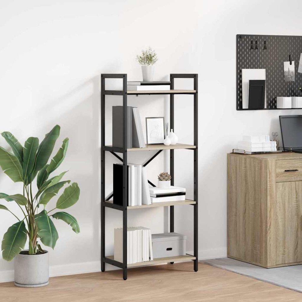 Produktbild för Hyllsystem Sonoma-ek 56 x 34 x 133,5 cm Konstruerat trä