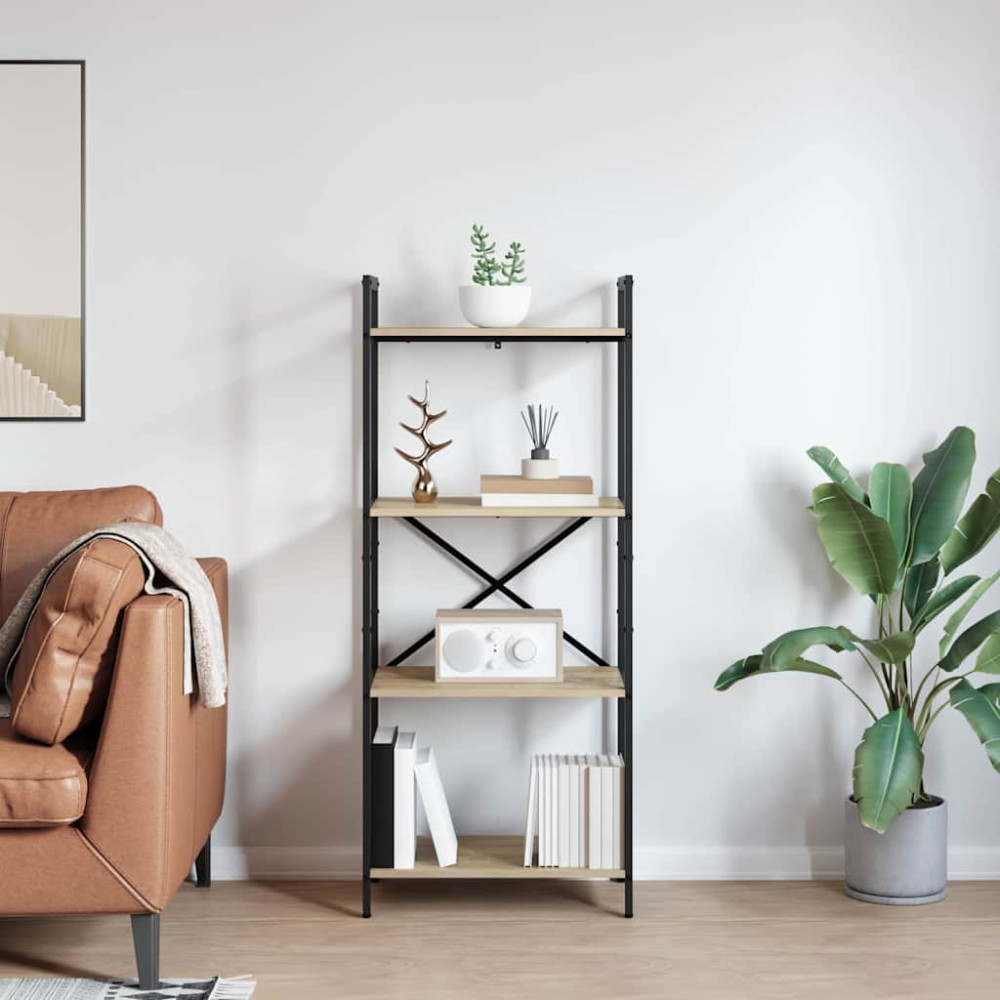 Produktbild för Hyllsystem Sonoma-ek 56 x 34 x 133,5 cm Konstruerat trä