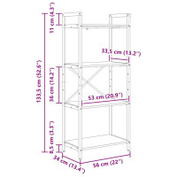 Produktbild för Hyllsystem Gammalt trä 56 x 34 x 133,5 cm Konstruerat trä
