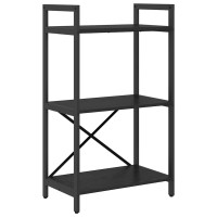 Produktbild för Hyllsystem Svart Ek 56 x 34 x 96 cm Konstruerat trä