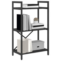 Produktbild för Hyllsystem Svart Ek 56 x 34 x 96 cm Konstruerat trä