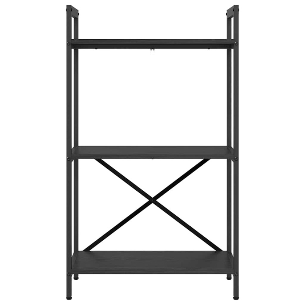 Produktbild för Hyllsystem Svart Ek 56 x 34 x 96 cm Konstruerat trä