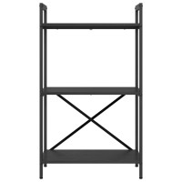 Produktbild för Hyllsystem Svart Ek 56 x 34 x 96 cm Konstruerat trä