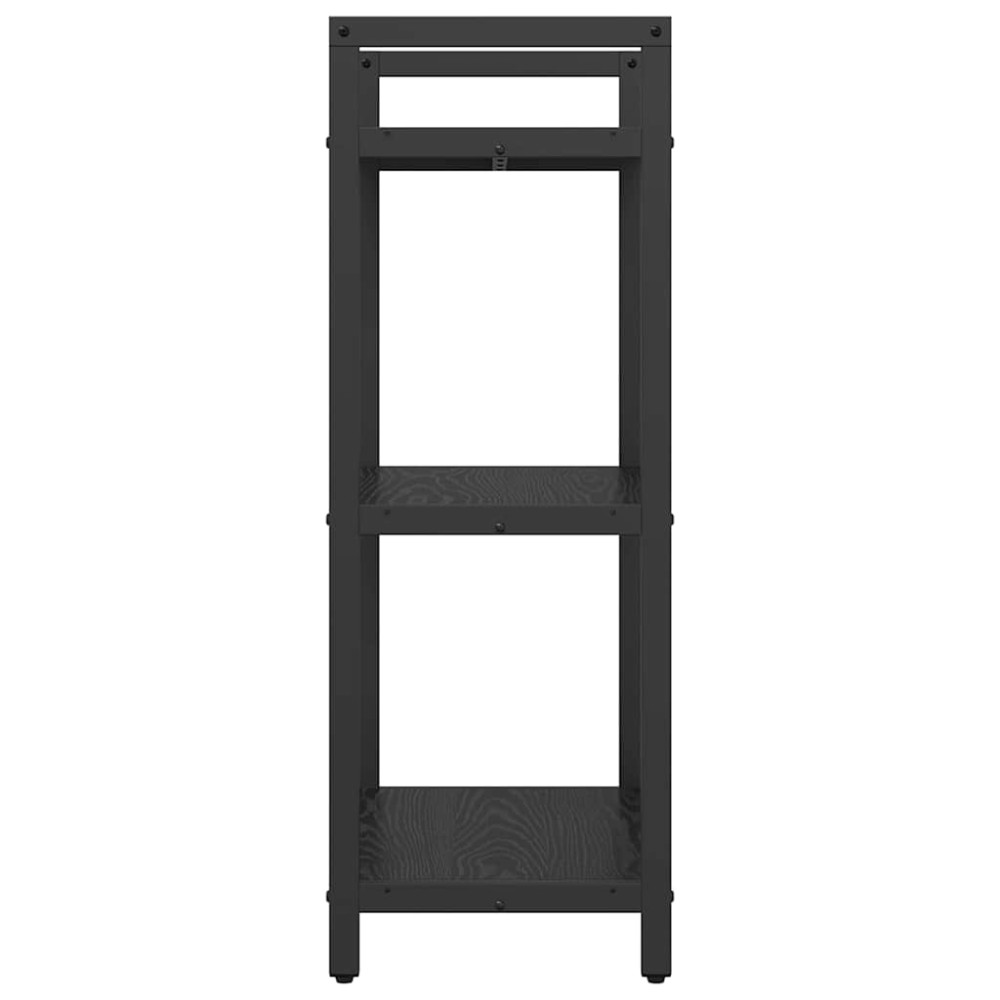 Produktbild för Hyllsystem Svart Ek 56 x 34 x 96 cm Konstruerat trä