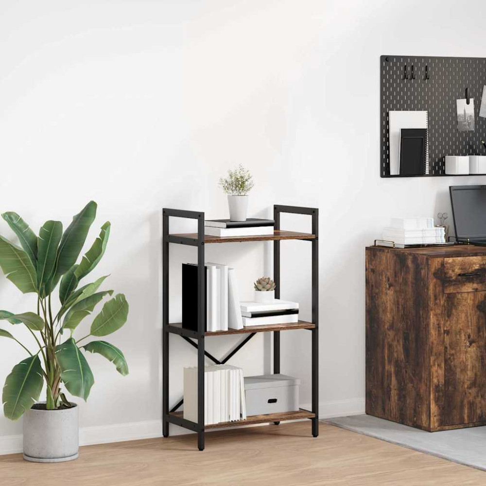 Produktbild för Hyllsystem Rökt ek 56 x 34 x 96 cm Konstruerat trä