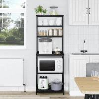 Produktbild för Köks hylla Svart Ek 60 x 40 x 168 cm Konstruerat trä
