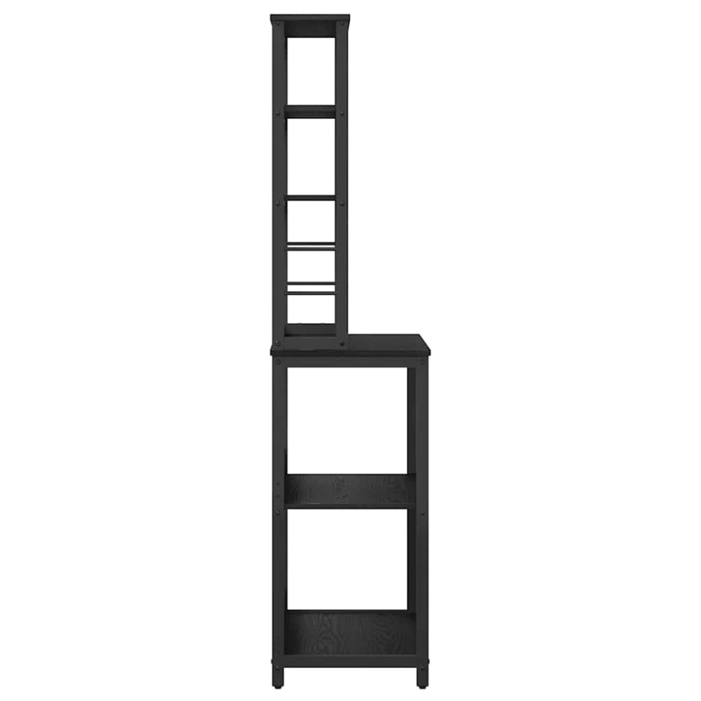 Produktbild för Köks hylla Svart Ek 60 x 40 x 168 cm Konstruerat trä