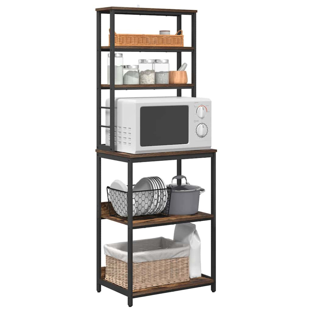 Produktbild för Köks hylla Rökt ek 60 x 40 x 168 cm Konstruerat trä