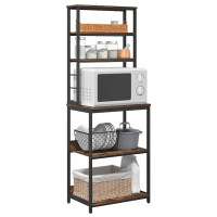 Produktbild för Köks hylla Rökt ek 60 x 40 x 168 cm Konstruerat trä