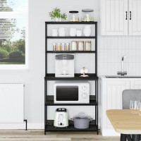 Produktbild för Köks hylla Svart Ek 80 x 40 x 168 cm Konstruerat trä