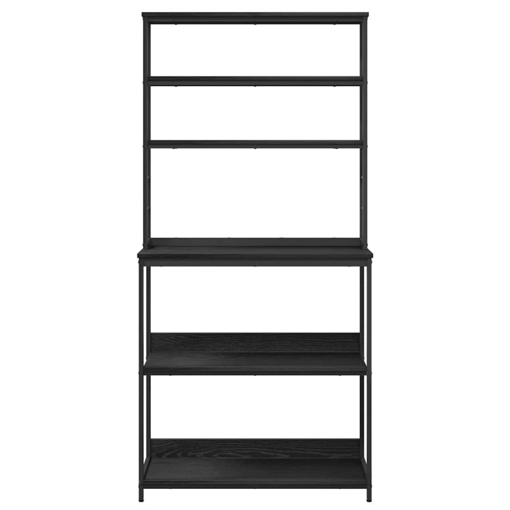 Produktbild för Köks hylla Svart Ek 80 x 40 x 168 cm Konstruerat trä