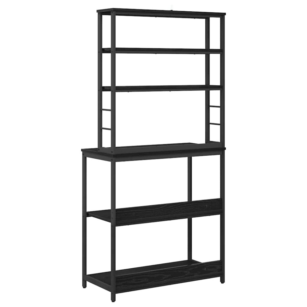 Produktbild för Köks hylla Svart Ek 80 x 40 x 168 cm Konstruerat trä