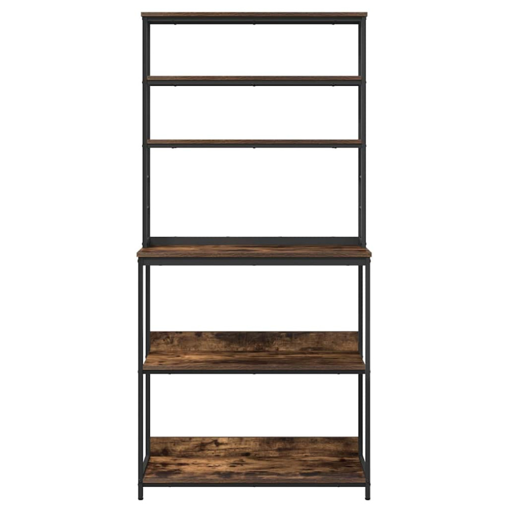Produktbild för Köks hylla Rökt ek 80 x 40 x 168 cm Konstruerat trä