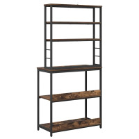 Produktbild för Köks hylla Rökt ek 80 x 40 x 168 cm Konstruerat trä