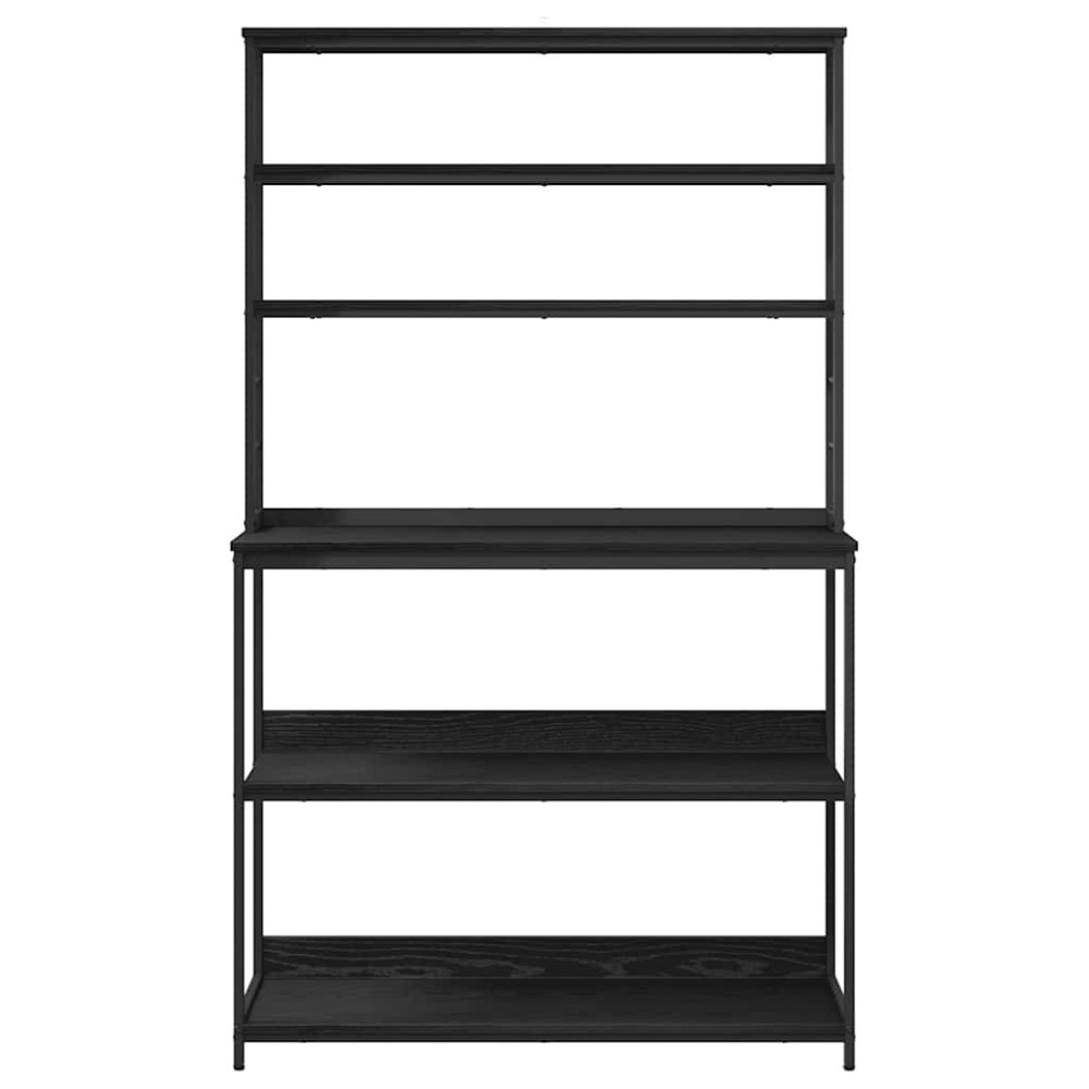 Produktbild för Köks hylla Svart Ek 100 x 40 x 168 cm Konstruerat trä