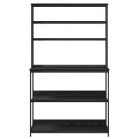 Produktbild för Köks hylla Svart Ek 100 x 40 x 168 cm Konstruerat trä