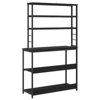 Produktbild för Köks hylla Svart Ek 100 x 40 x 168 cm Konstruerat trä