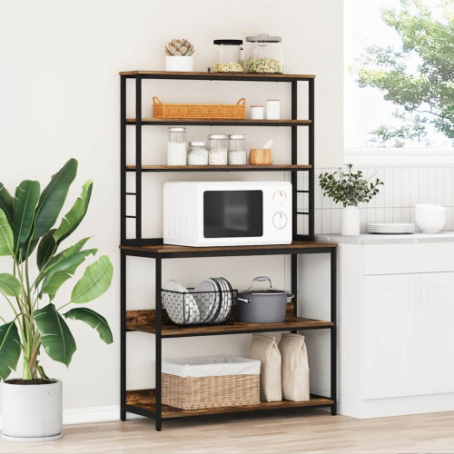 vidaXL Köks hylla Rökt ek 100 x 40 x 168 cm Konstruerat trä