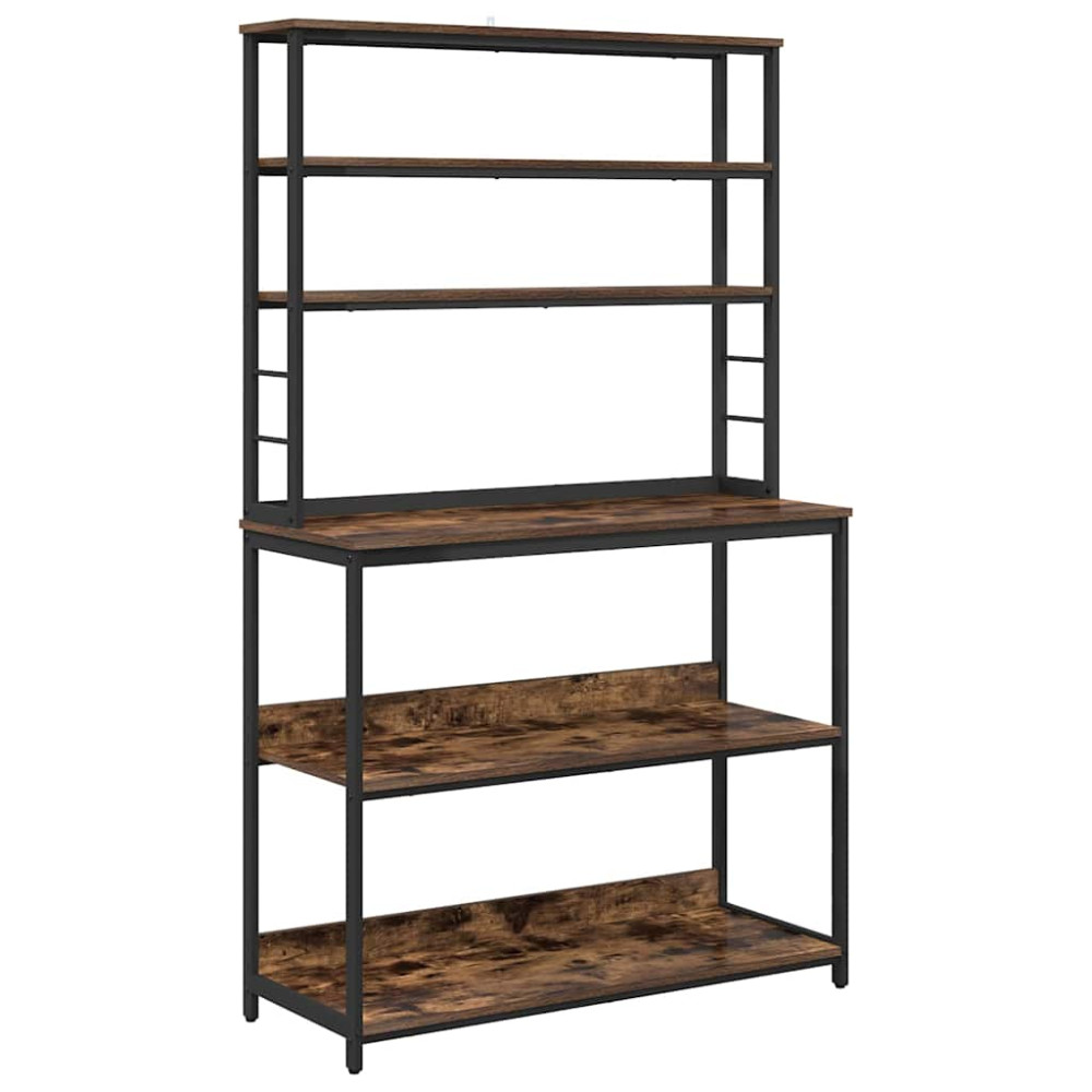 Produktbild för Köks hylla Rökt ek 100 x 40 x 168 cm Konstruerat trä