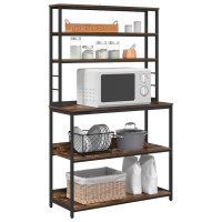 Produktbild för Köks hylla Rökt ek 100 x 40 x 168 cm Konstruerat trä
