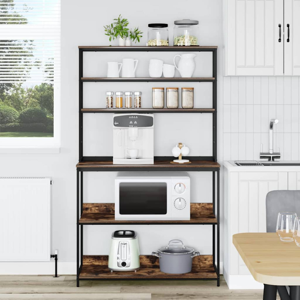 Produktbild för Köks hylla Rökt ek 100 x 40 x 168 cm Konstruerat trä
