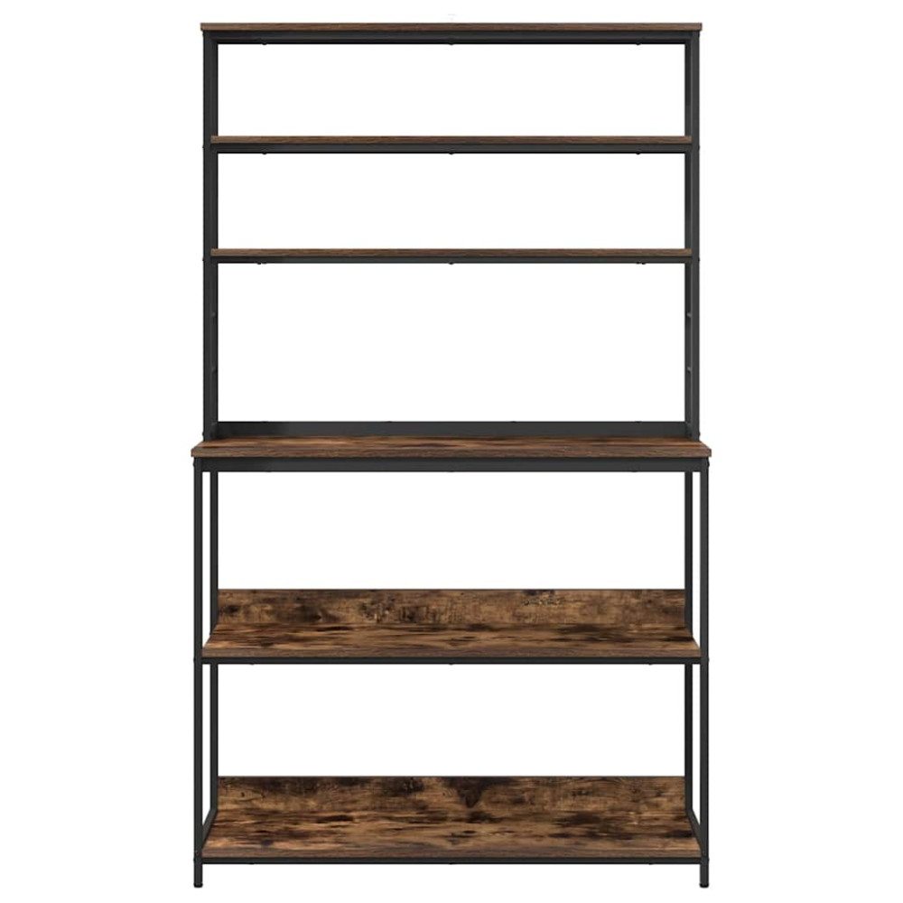 Produktbild för Köks hylla Rökt ek 100 x 40 x 168 cm Konstruerat trä