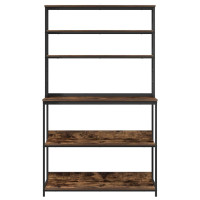 Produktbild för Köks hylla Rökt ek 100 x 40 x 168 cm Konstruerat trä
