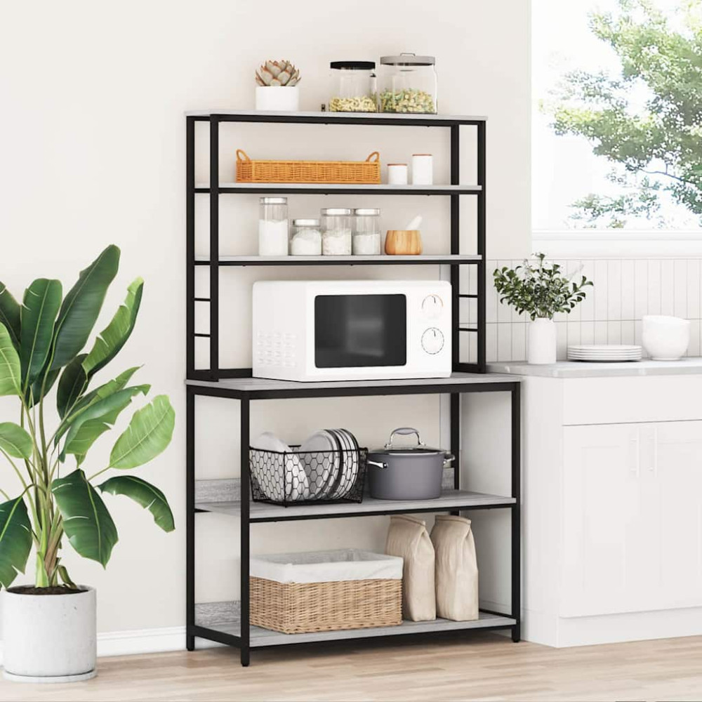 Produktbild för Köks hylla Grå Sonoma 100 x 40 x 168 cm Konstruerat trä