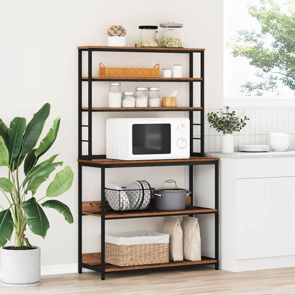 Produktbild för Köks hylla Gammalt trä 100 x 40 x 168 cm Konstruerat trä